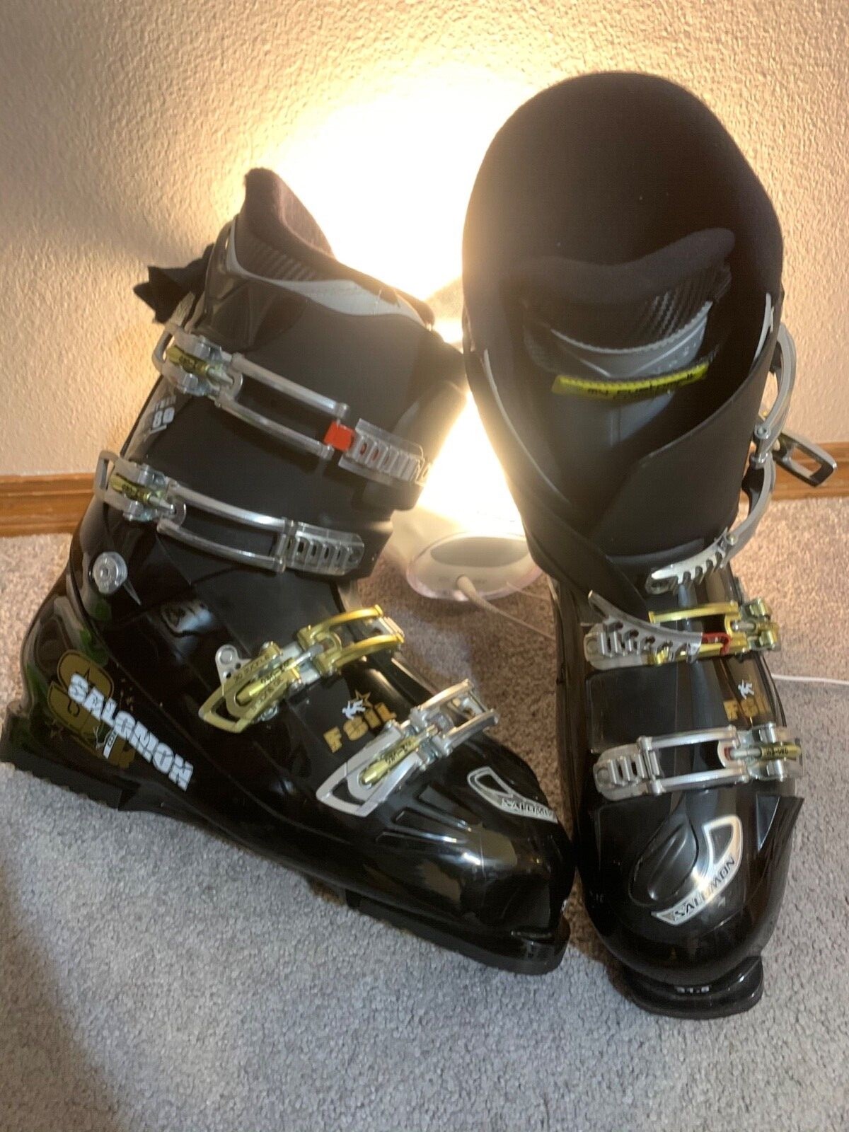 Stivali da sci Salomon taglia 31 5 neri e oro