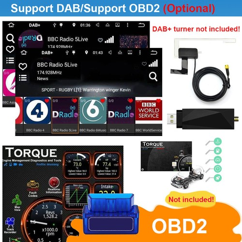 1 DIN Rotatable 10.1'' Android 13 Touch Screen Car Stereo Radio CarPlay In-Dash - Picture 12 of 14