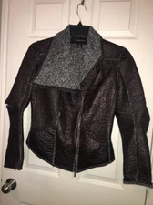 LUNDSTRÖM CANADA BLACK LABEL BROWN VEGAN LEATHER WOOL LINED MOTORCYCLE JACKET  8