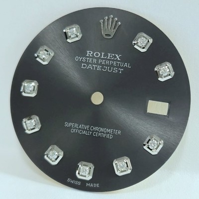 Rolex Datejust 36 Custom Charcoal Gray Diamond Dial for Ref. 1601 16014