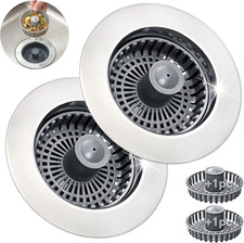 Kitchen Sink Stopper, 3 in 1 Pop up Kitchen Sink Drain Strainer, with an Extra B