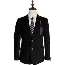 Tommy Hilfiger Men's 38R THFlex Sport Coat Black Corduroy Cotton Stretch NEW