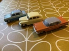 Three Vintage Dinky Diecast Cars Ford Zephyr - Vanguard - Packard Clipper