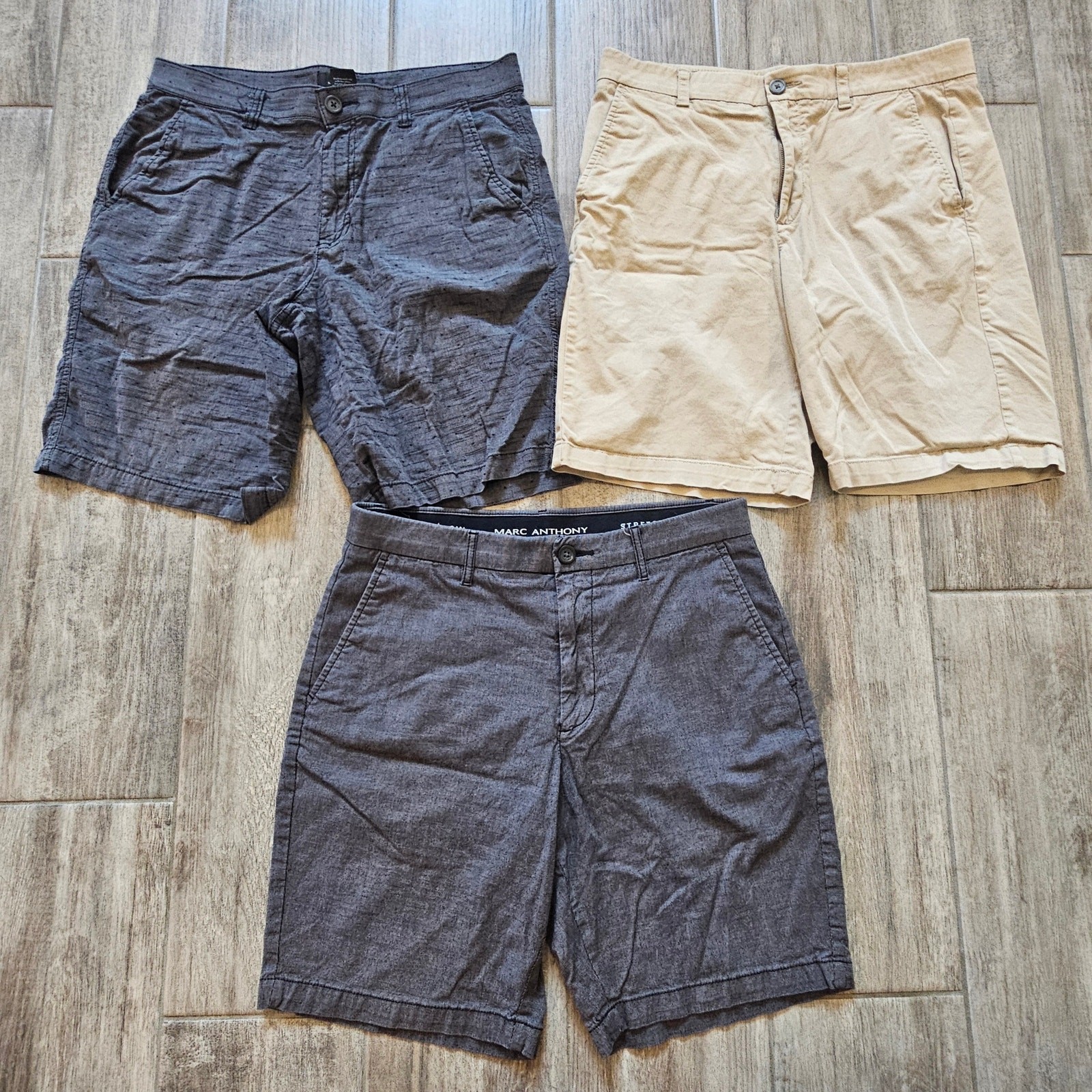 Marc Anthony Flat Front Shorts Size 32 Lot of 3 Casual Preppy Summer Vacation