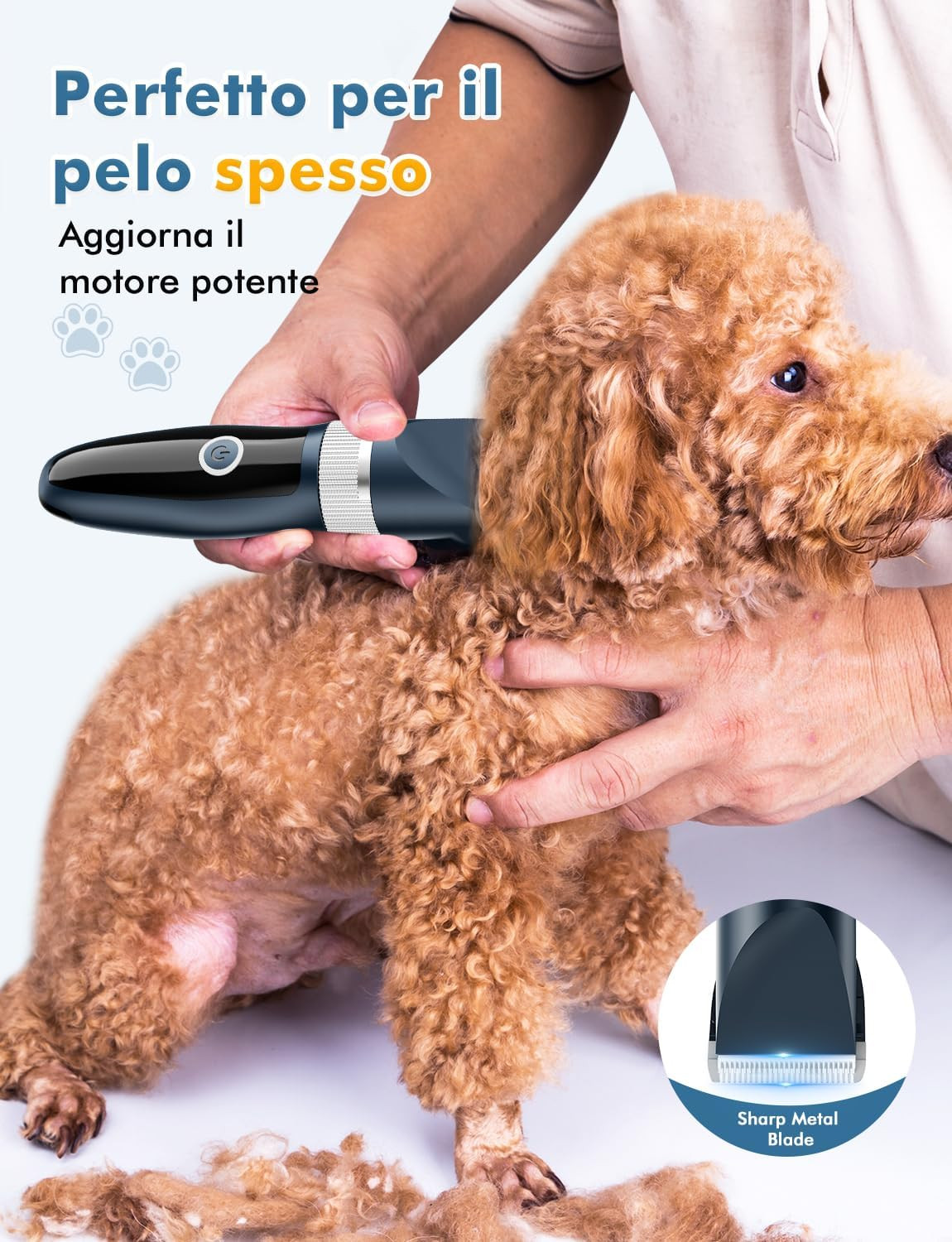 Tosatrice Animali Professionale Ricaricabile per Pelo Folto e Nodi - 3