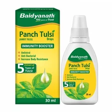 Baidyanath Ayurved Panch Tulsi Drops - 30 ml | Natural Immunity Booster with Go