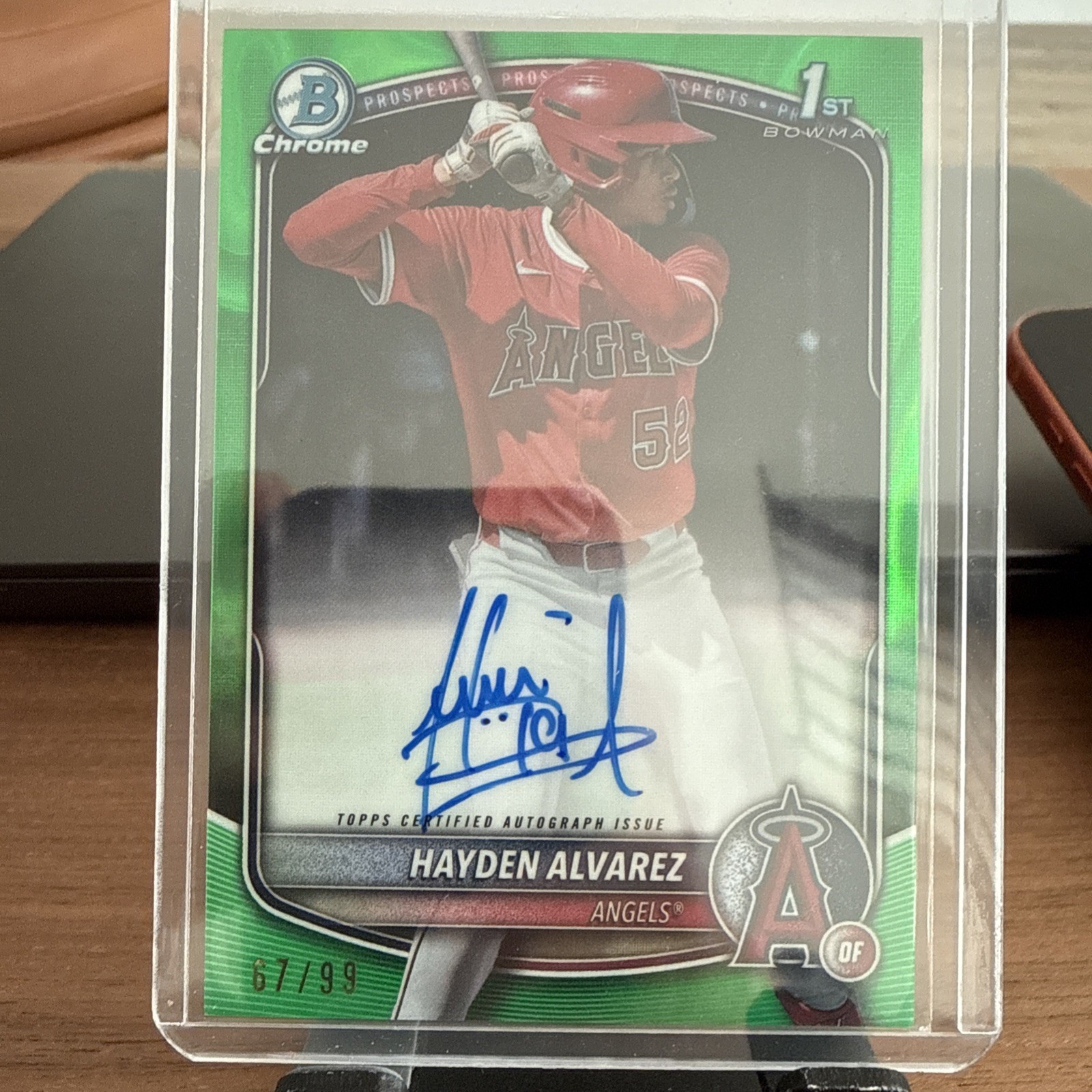 2025 Bowman - Chrome Autographs Hayden Alvarez #CPA-HA Green Lava Refractor /99