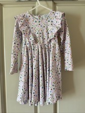 Girls The Proper Peony Pima Cotton 4t Lilac Floral Ruffle Dress