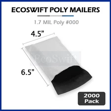 2000 - 6.25 x 4.5 EcoSwift Small Poly Mailers Shipping Envelopes Self Seal Bags