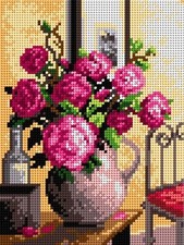 Orchidea Needlepoint canvas for halfstitch without yarn Bouquet of Roses 2121...