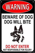 Aluminum Warning Signs Beware of Dog Signs Dog Tag Warning Signs Fence Gate Outd