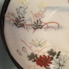Glossy Round Ceramic Decorative Plate, Pink Geisha & Floral Design, Gold Rim — photo 6