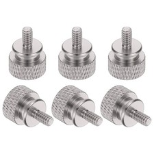 6 Pcs Computer Case Thumb Screw 6-32 x 7mm Knurled Screws, Gray