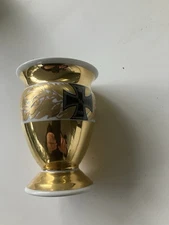 Antique KPM Berlin WWI 1914 Porcelain Gold  Laurel Iron Cross Coffee Mug Germany