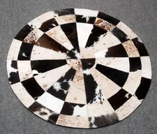 Cowhide Round Patchwork Carpet Handmade Cowhide Carpet  (36"x36")Home Décor 228