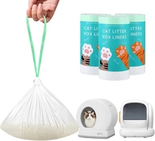 60 Count Self-Cleaning Cat Litter Box Liners, 18" X 12" Heavy Duty Bags