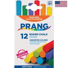Non-Toxic Dustless Chalk for Kids - 12 Assorted Colors, Scratch-Free Design