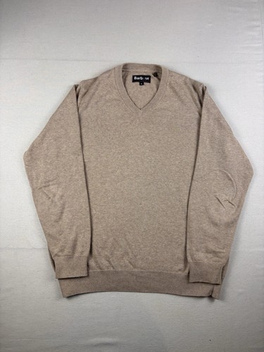 Barbour Maglione Uomo Extra Large Beige Misto Cotone Pullover Preppy Scollo V - Foto 1 di 8