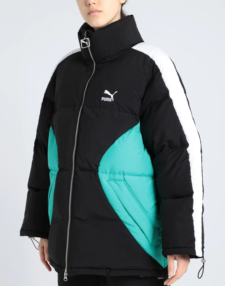RRP€380 PUMA Oversized Puffer Jacket Size XS Fits S M Black PRIMALOFT Drawstring