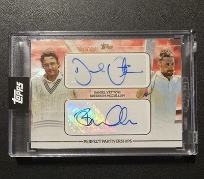 2025 Topps Cricket Legends Volume 2 Vettori & McCullum Dual Auto /10 New Zealand