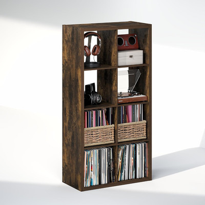 Cubicle Record Player Stand with Vinyl Storage 8-Cube 1.2 Extra Thick Vinyl
