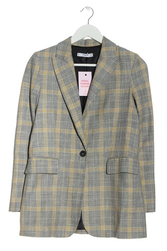 MANGO Blazer largo Mujeres Talla EU 34 gris claro-amarillo pálido - Imagen 3 de 5