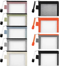 Mini Zipper Mesh Bags - 9 Pack Portable Pouches for Travel and Organization