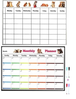 Großhandel, 20 Box (einschließlich 2 Stück) Magnetischer Kalender Monats- und Wochenplaner.