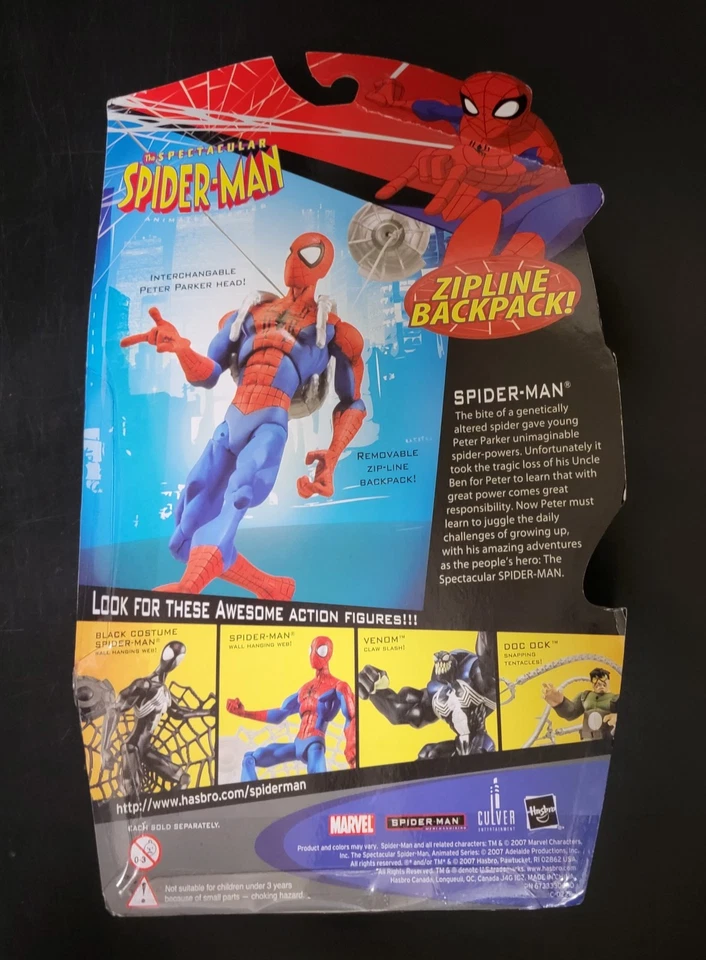 Spectacular Spider-Man Animated Series Spider-Man Zipline Backpack 2007 Sealed - Image 2 of 4