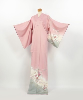 Kimono / Yuzen Flower Fence Silk Homongi Kimono Pink Gradation / K2510295