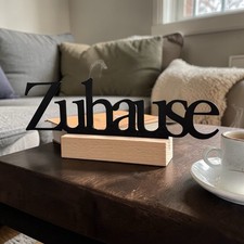 Zuhause Holzaufsteller Deko Wohnzimmer Tischdeko Home Dekoration Geschenk Idee