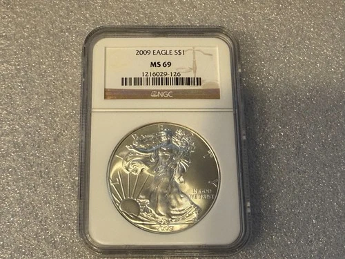 2009 S$1 American Silver Eagle NGC MS69 Brown Label