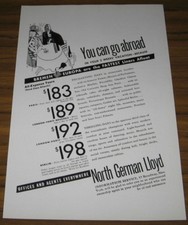 1933 AD~NORTH GERMAN LLOYD CRUISE LINES~COMIC PASSENGER