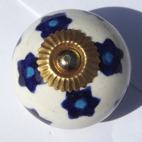 Ceramic knobs pulls handles for doors drawers cupboard cabinet wardrobe - brass - Picture 51 of 180