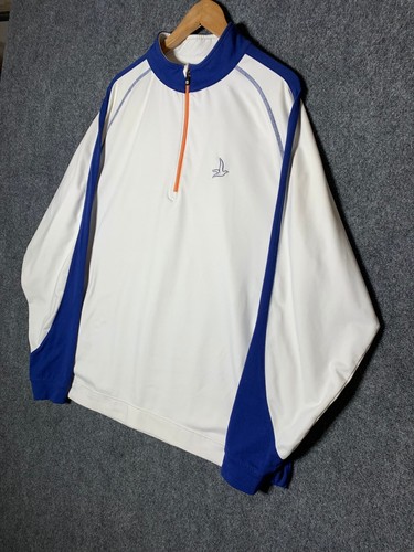 FootJoy Pullover Sudadera Blanco Azul Para Hombre Talla XL Golf 1/4 Cremallera Manga Larga - Imagen 5 de 15