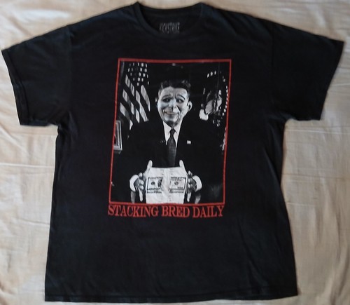 Kickstrike Stacking Bred Daily Mens Point Break Movie Reagan Mask T Shirt Size L - Picture 2 of 3