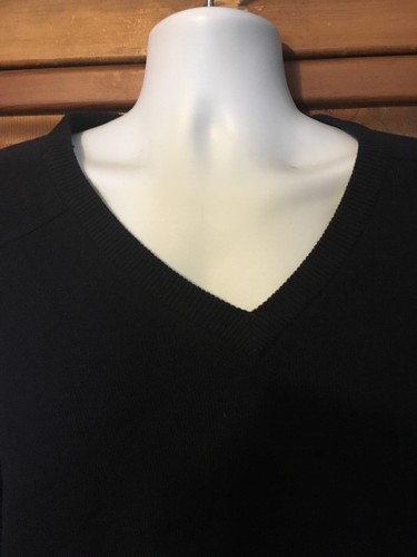 Suéter de lana de cordero con cuello en V azul marino LL BEAN para hombre talla XL - Imagen 2 de 3