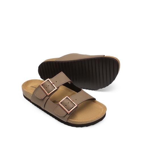 Women Cork Footbed Slide Flat Sandals Slip On Casual Beach Walking Sandals - Picture 20 of 37