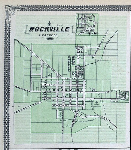 1876 Indiana Map Montezuma Rockville Covington Attica - Fountain & Parke County - Picture 2 of 6