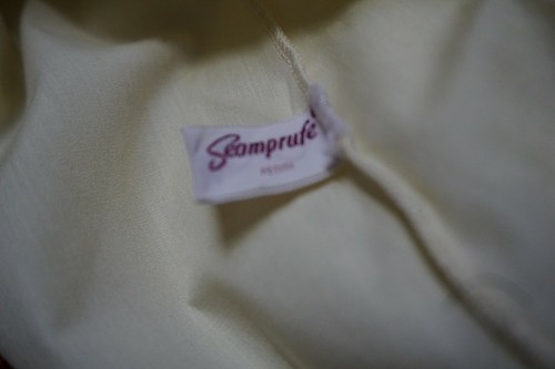 VTG 60s Seamprufe Yellow Button House Coat Dress Gown Petite 34 Cotton Pockets - Picture 9 of 9