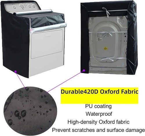 2-Pack Waterproof Washer & Dryer Covers - Durable Oxford Design for Protection - Picture 5 of 9