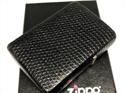 Rare! New ZIPPO Limited Edition Logo Lizard Leather-Bound Lighter