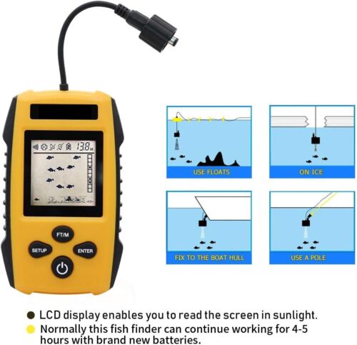 Fischsucher Detektor Boote Angeln Sensor Sonde LCD Fishfinder Fish Finder - Bild 6 von 8