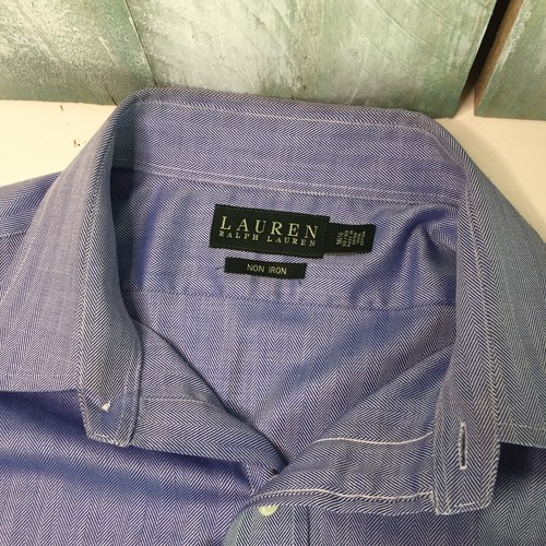 Lauren Ralph Lauren Men 16.5-32/33 Blue Classic Fit Non Iron L/S Dress Shirt - Picture 8 of 9