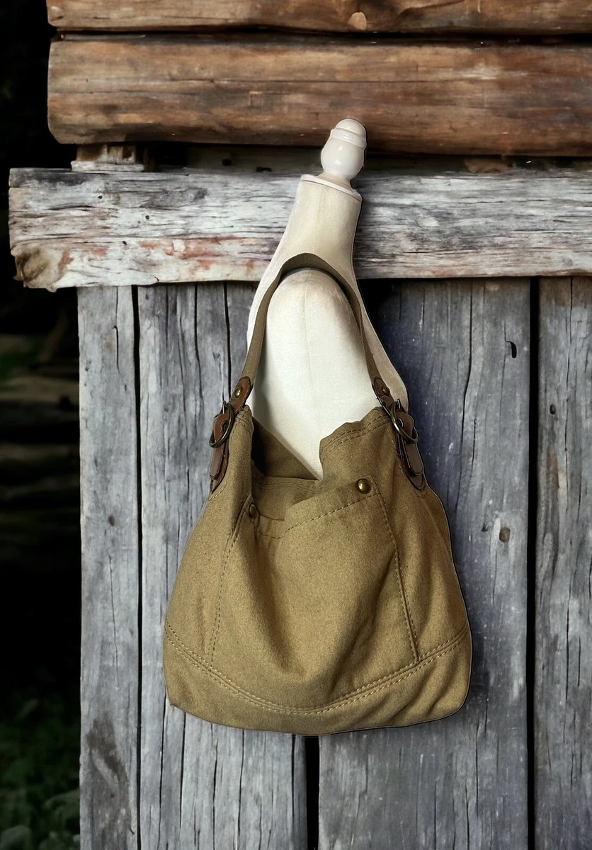 2007 GAP Womens Heather Brown Felted Wool Blend Tote Handbag