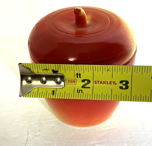 Hazel Atlas Apple Shape Jar Lid Jam Jelly Kitchen Container Vintage Ombre - Picture 3 of 9