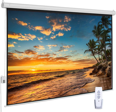 120 Inch Motorized Automatic Projector Screen Remote Control 4:3 Aspect Ratio 