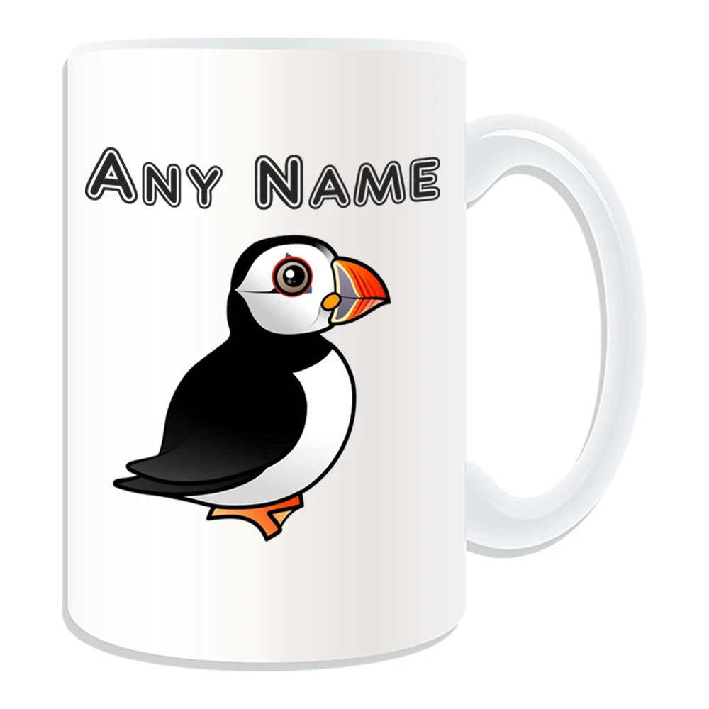 Personalised Puffin Mug  - Custom Name Coffee Cup for Kitchen & Dining