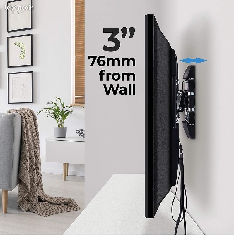 Support TV orientable 75-110 pouces pour salon et home cinéma