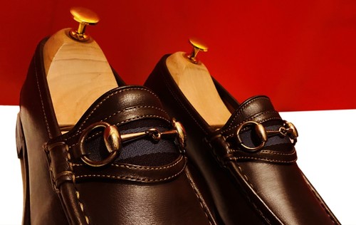 $989.00 !! GUCCI TOM FORD MEN HORSE BIT BROWN LEATHER SHOE LOAFERS SIZE UK 6.5 D
